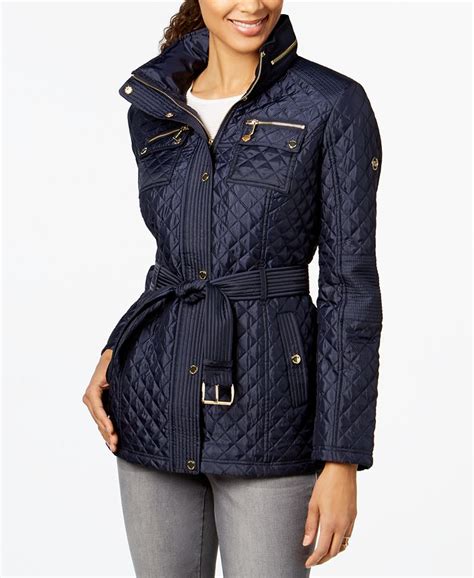 michael kors raincoat mens|Michael Kors belted padded jacket.